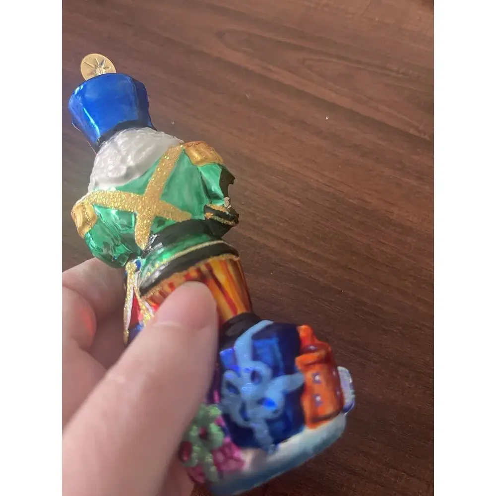 VTG Christopher Radko Toy Soldier Drummer Christmas Tree Ornament Broken Elbow